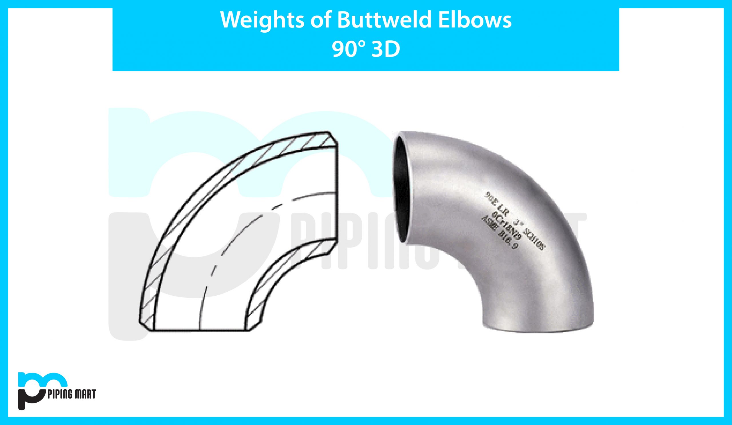 buttweld elbow weight 3d