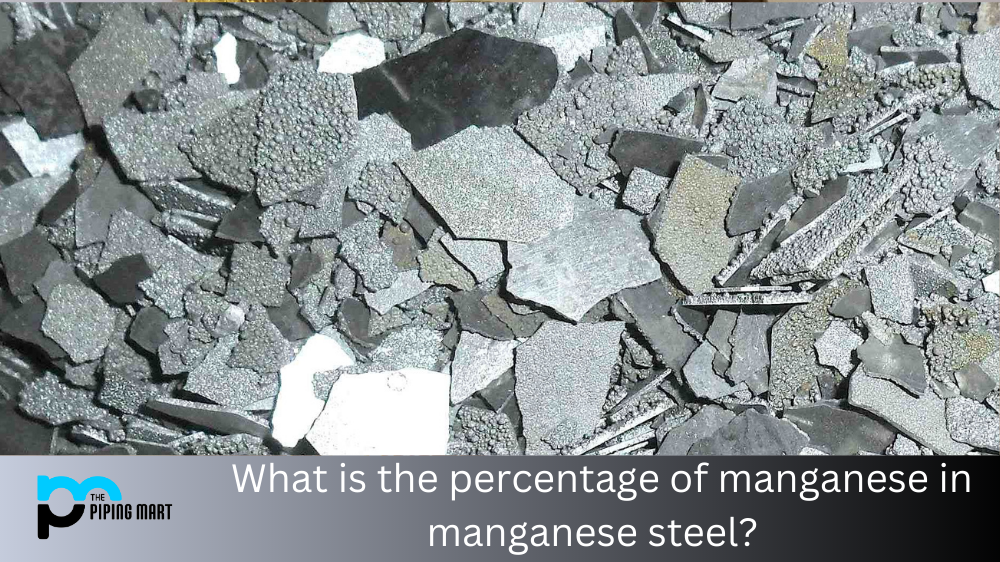 What is the percentage of manganese in manganese steel?