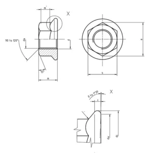 Flange Serrated Nuts Dimensions